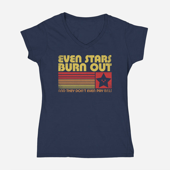 Burnout Star Vintage-Womens-V-Neck-Tee-Studio Mootant