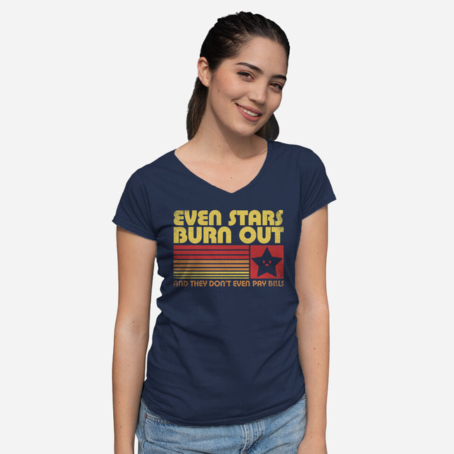 Burnout Star Vintage-Womens-V-Neck-Tee-Studio Mootant