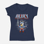 Bluey And The Masters Of The Universe-Womens-V-Neck-Tee-JamesQJO