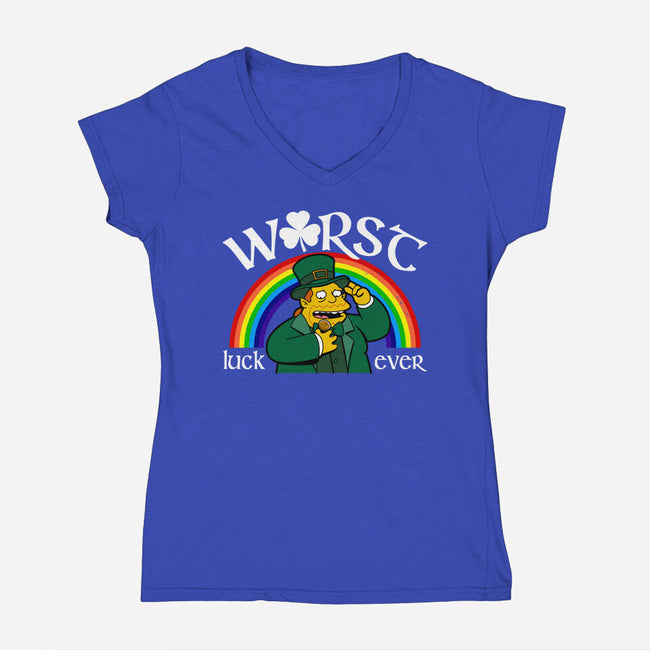 Worst Luck Ever-Womens-V-Neck-Tee-Boggs Nicolas