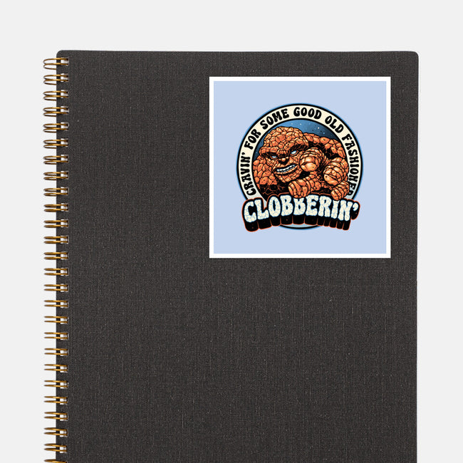 Good Old Clobberin-None-Glossy-Sticker-momma_gorilla