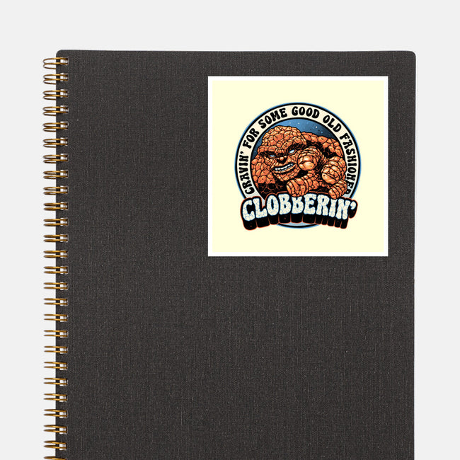 Good Old Clobberin-None-Glossy-Sticker-momma_gorilla