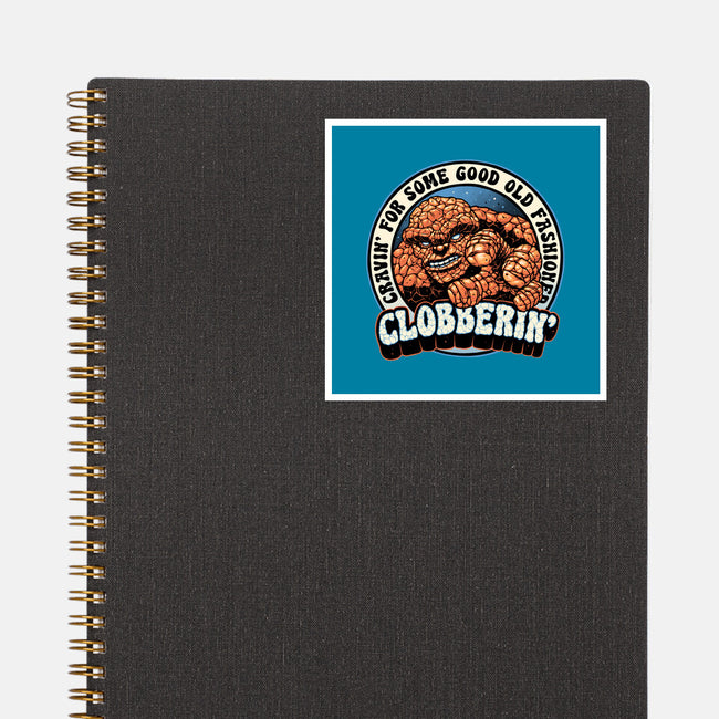 Good Old Clobberin-None-Glossy-Sticker-momma_gorilla