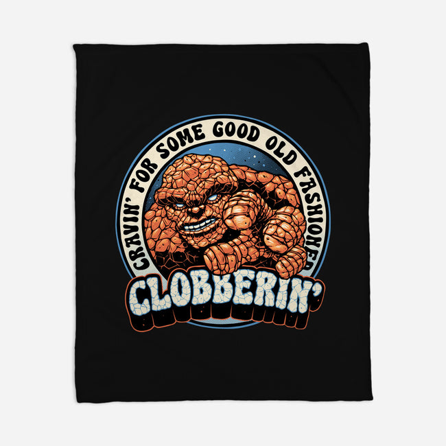 Good Old Clobberin-None-Fleece-Blanket-momma_gorilla