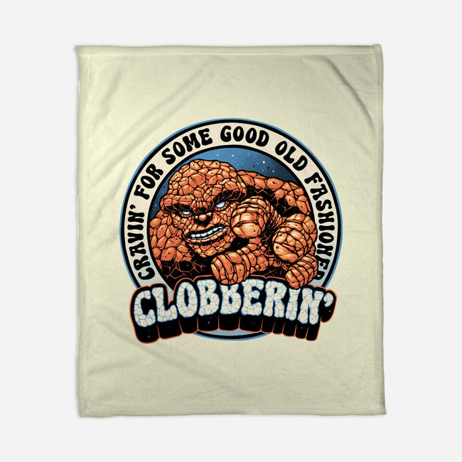 Good Old Clobberin-None-Fleece-Blanket-momma_gorilla