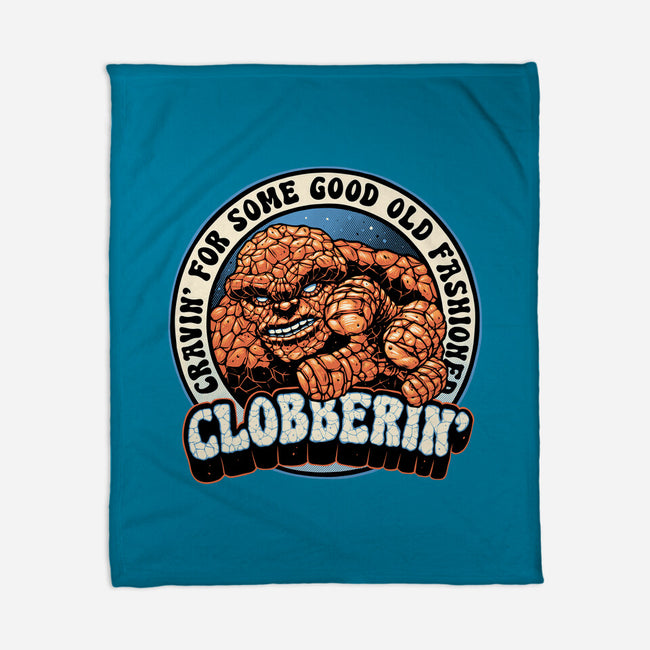 Good Old Clobberin-None-Fleece-Blanket-momma_gorilla