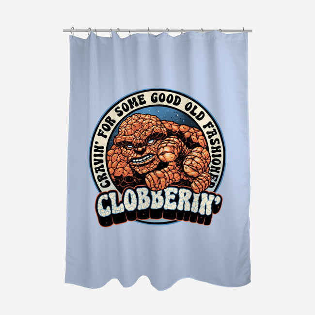 Good Old Clobberin-None-Polyester-Shower Curtain-momma_gorilla