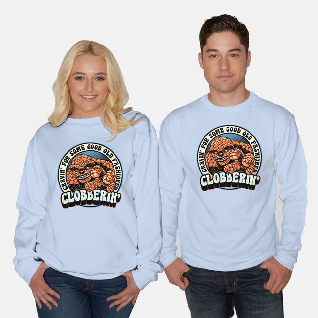 Good Old Clobberin-Unisex-Crew Neck-Sweatshirt-momma_gorilla