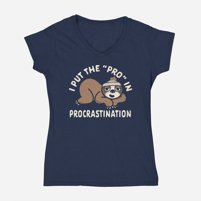 The Pro In Procrastination-Womens-V-Neck-Tee-Nemons