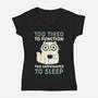 Too Tired Too Caffeinated-Womens-V-Neck-Tee-Nemons