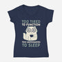 Too Tired Too Caffeinated-Womens-V-Neck-Tee-Nemons