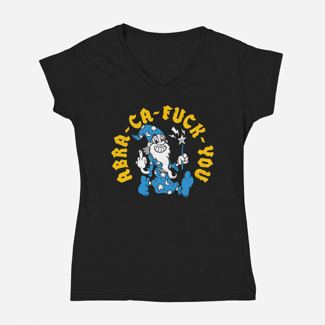 Abra Ca Eff You-Womens-V-Neck-Tee-Nemons