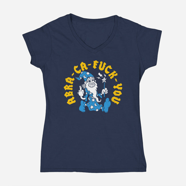 Abra Ca Eff You-Womens-V-Neck-Tee-Nemons