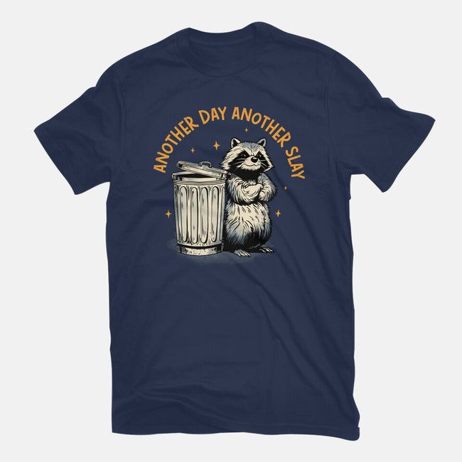 Another Day Another Slay Raccoon-Womens-Basic-Tee-dandingeroz