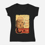 Tournee Du Schrodinger Chat-Womens-V-Neck-Tee-fanfabio
