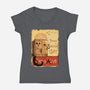 Tournee Du Schrodinger Chat-Womens-V-Neck-Tee-fanfabio