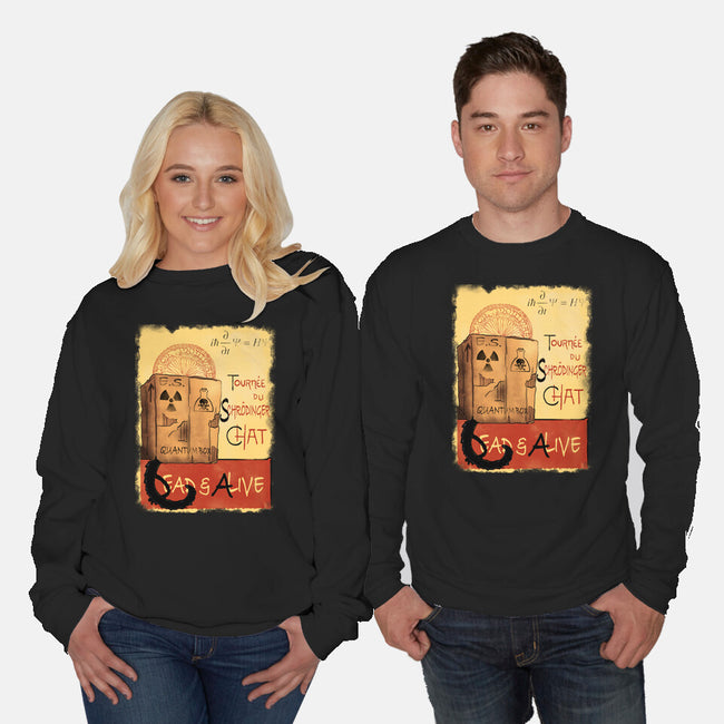 Tournee Du Schrodinger Chat-Unisex-Crew Neck-Sweatshirt-fanfabio