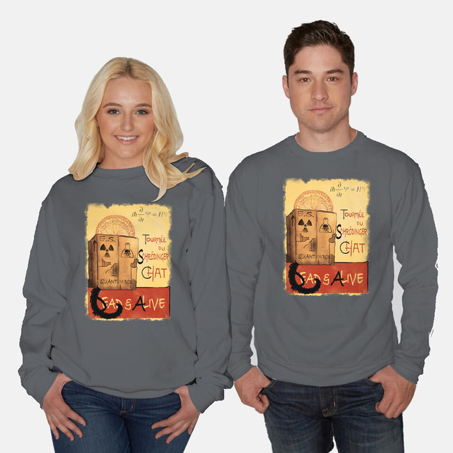Tournee Du Schrodinger Chat-Unisex-Crew Neck-Sweatshirt-fanfabio