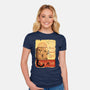 Tournee Du Schrodinger Chat-Womens-Fitted-Tee-fanfabio
