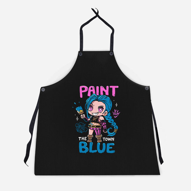 Paint The Town Blue-Unisex-Kitchen-Apron-Vallina84