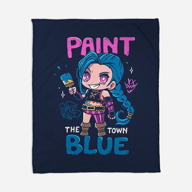 Paint The Town Blue-None-Fleece-Blanket-Vallina84