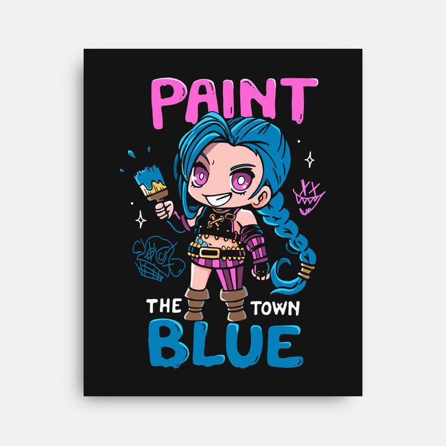 Paint The Town Blue-None-Stretched-Canvas-Vallina84