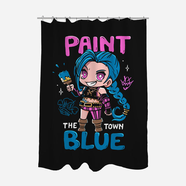 Paint The Town Blue-None-Polyester-Shower Curtain-Vallina84