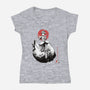 Moonlit Maiden Sumi-e-Womens-V-Neck-Tee-Astrobot Invention