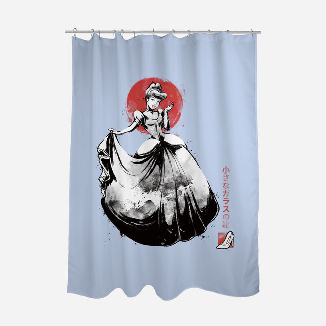 Moonlit Maiden Sumi-e-None-Polyester-Shower Curtain-Astrobot Invention