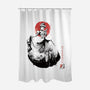 Moonlit Maiden Sumi-e-None-Polyester-Shower Curtain-Astrobot Invention