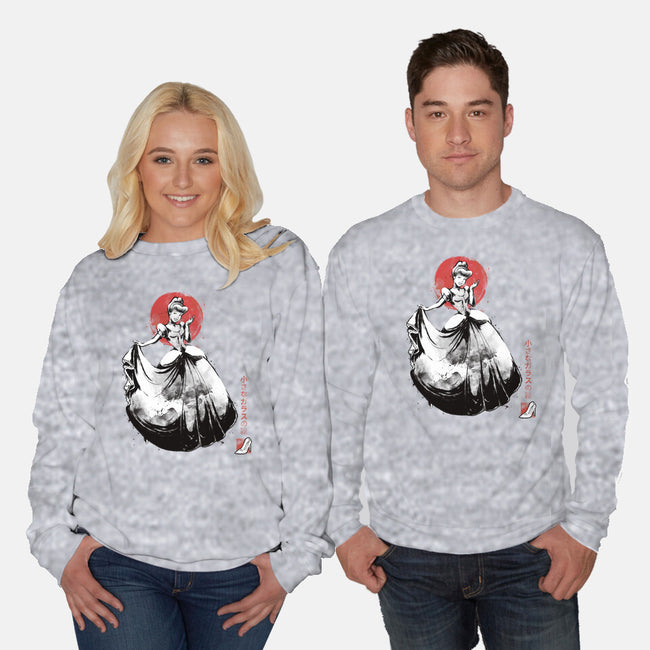 Moonlit Maiden Sumi-e-Unisex-Crew Neck-Sweatshirt-Astrobot Invention