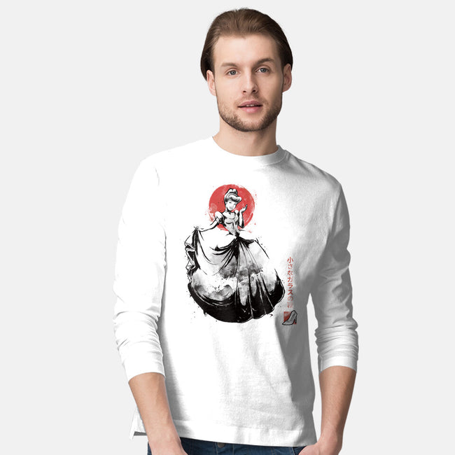 Moonlit Maiden Sumi-e-Mens-Long Sleeved-Tee-Astrobot Invention
