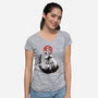 Moonlit Maiden Sumi-e-Womens-V-Neck-Tee-Astrobot Invention