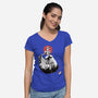 Moonlit Maiden Sumi-e-Womens-V-Neck-Tee-Astrobot Invention
