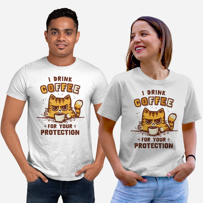 I Drink Coffee To Protect You-Unisex-Basic-Tee-kg07