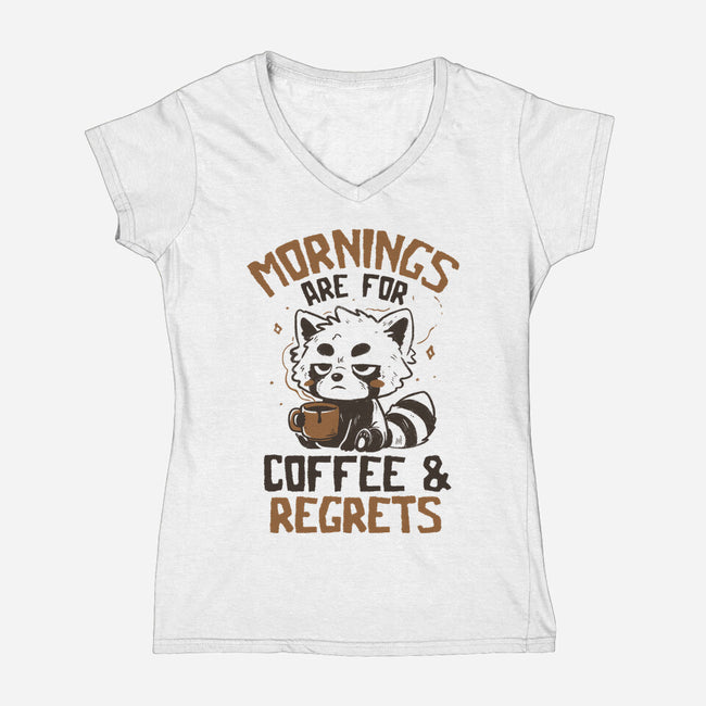 Coffee And Regrets-Womens-V-Neck-Tee-koalastudio