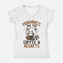 Coffee And Regrets-Womens-V-Neck-Tee-koalastudio