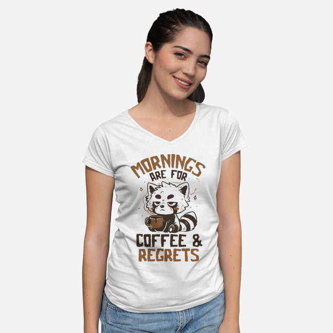 Coffee And Regrets-Womens-V-Neck-Tee-koalastudio
