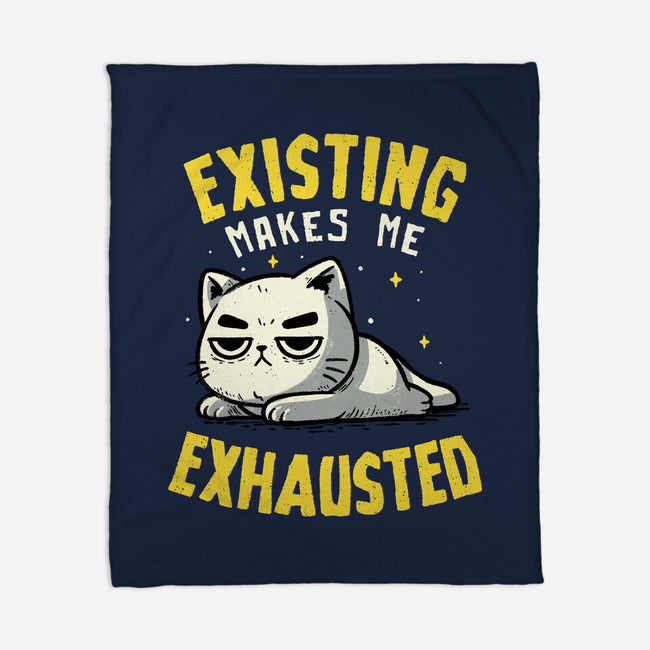 Existing Makes Me Exhausted-None-Fleece-Blanket-koalastudio