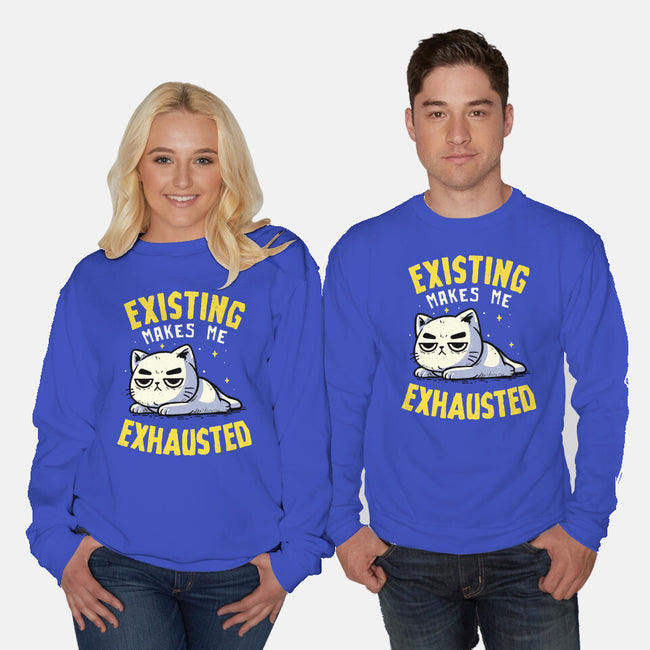 Existing Makes Me Exhausted-Unisex-Crew Neck-Sweatshirt-koalastudio