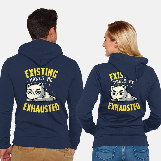 Existing Makes Me Exhausted-Unisex-Zip-Up-Sweatshirt-koalastudio