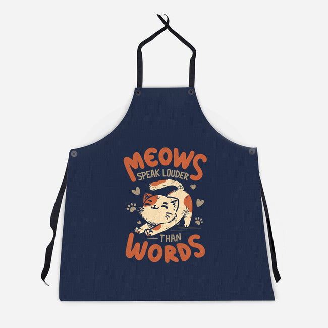 Meows Speak Louder Than Words-Unisex-Kitchen-Apron-koalastudio