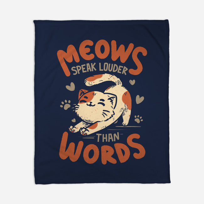 Meows Speak Louder Than Words-None-Fleece-Blanket-koalastudio