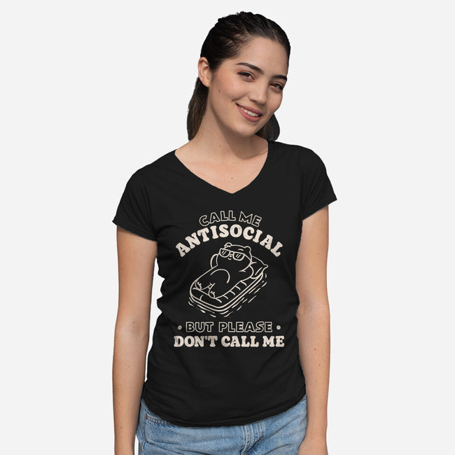 But Please Don't Call Me-Womens-V-Neck-Tee-koalastudio