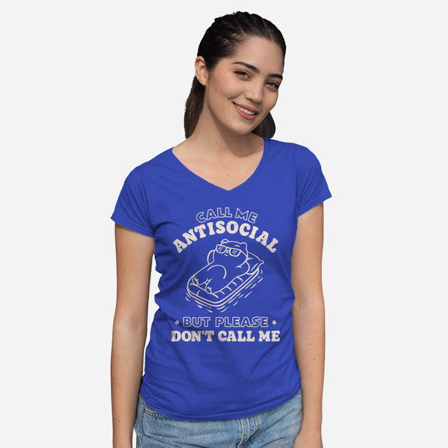 But Please Don't Call Me-Womens-V-Neck-Tee-koalastudio