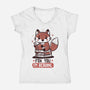 Fox You I'm Reading-Womens-V-Neck-Tee-koalastudio