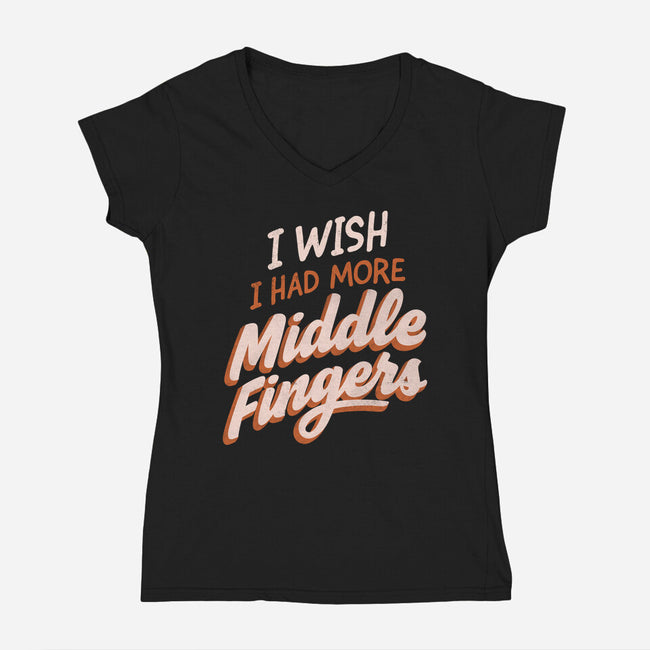 Middle Fingers-Womens-V-Neck-Tee-koalastudio