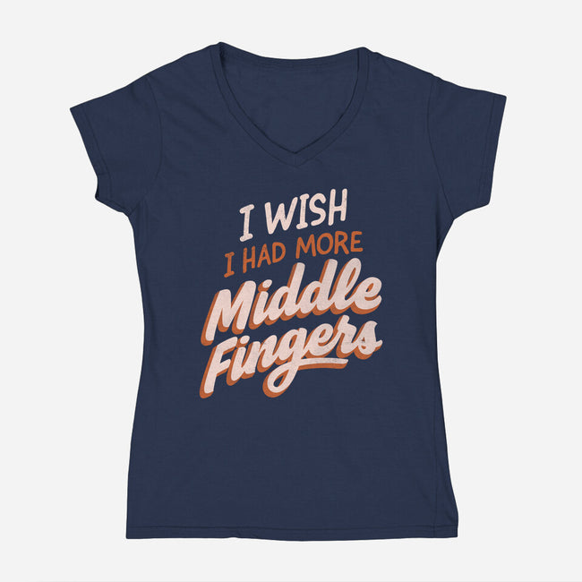 Middle Fingers-Womens-V-Neck-Tee-koalastudio