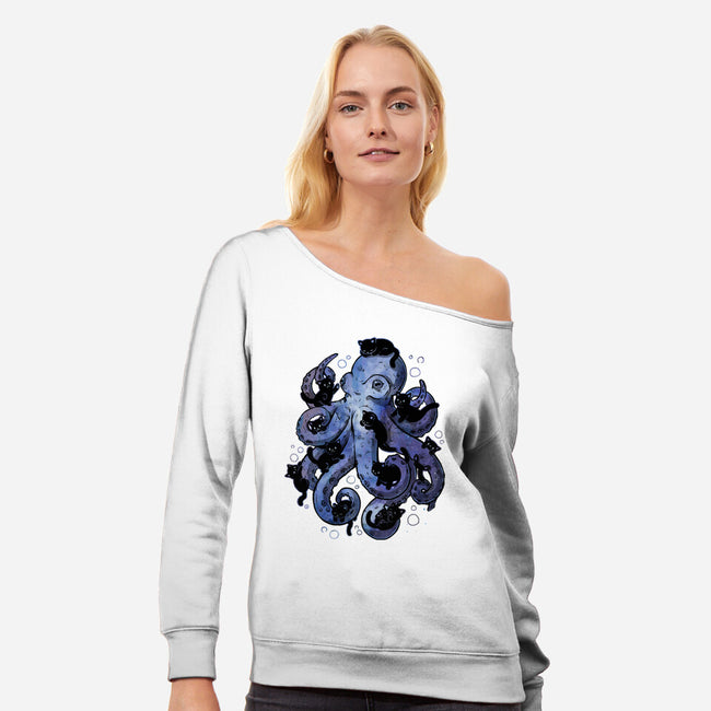 Octopurr-Womens-Off Shoulder-Sweatshirt-eduely