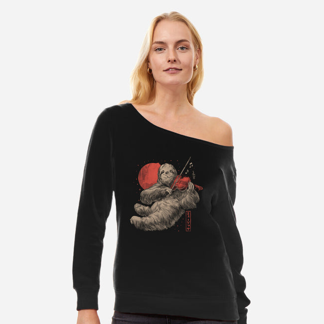 Calm Song-Womens-Off Shoulder-Sweatshirt-eduely